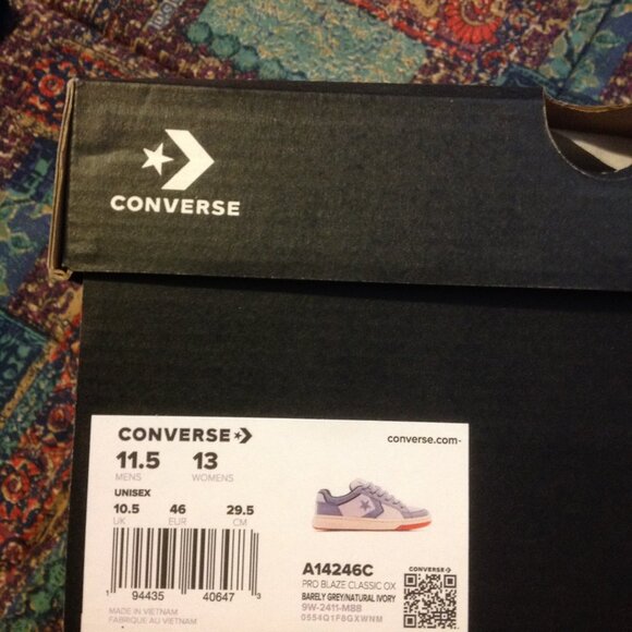 Converse Men's Pro Blaze Classic White & Gray Leather & Suede Sneakers-11.5-NIB - Picture 8 of 9